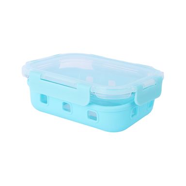 Taper de alimentos minimalista vidrio azul 630 ml -  Miniso