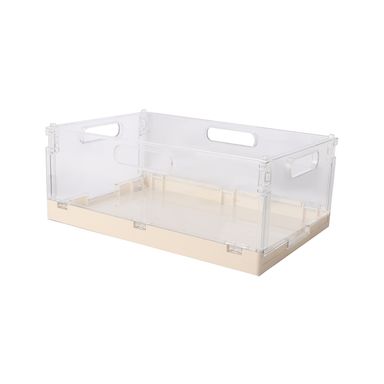 Cesta de almacenamiento plegable plástico beige 20.5x9 cm -  Miniso