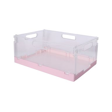Cesta de almacenamiento plástico rosa 30.5x20.5x11.8 cm -  Miniso