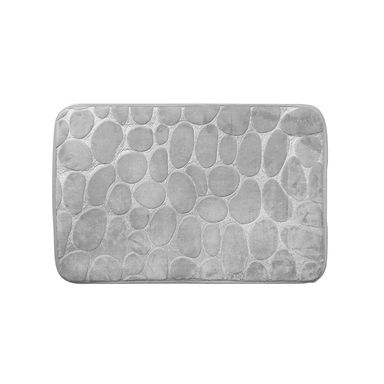 Tapete decorativo diseño tipo piedras 100% poliéster gris 60x40 cm -  Miniso