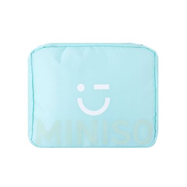 Neceser de viaje textil verde aqua 21x17x9 cm -  Miniso
