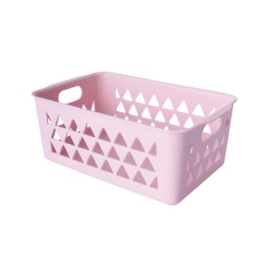 Cesta de almacenamiento minimalista plástico rosa 25.3x10.5x16.3cm -  Miniso