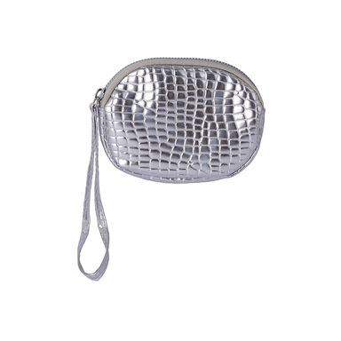Monedero tipo piel de cocodrilo sintético plateado 13x10x2 cm -  Miniso