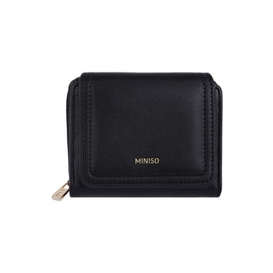 Cartera para mujer con monedero sintético negro -  Miniso