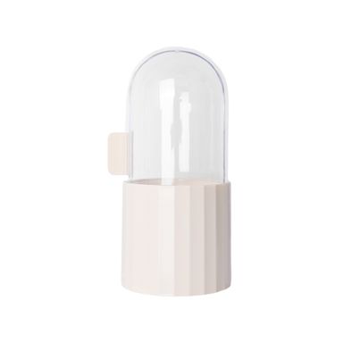 Organizador para brochas de maquillaje a prueba de polvo sintético beige 10x10x22.5 cm -  Miniso