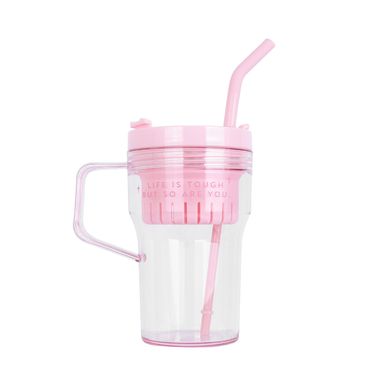 Tomatodo con tapa e infusor plástico rosa 720 ml -  Miniso