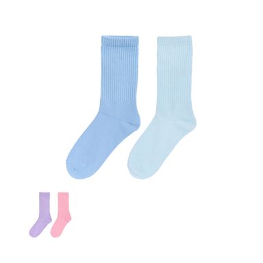 Set calcetines para mujer básicas 100% poliéster multicolor talla 23-25 2 pares -  Miniso
