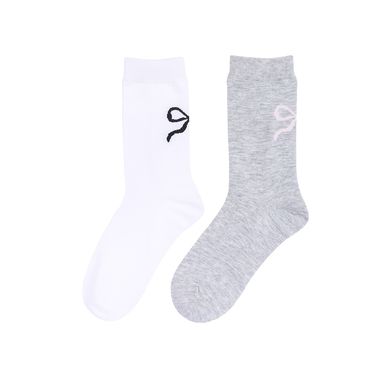 Set calcetines para mujer diseño de moño 100% poliéster multicolor talla 23-25 2 pares -  Miniso