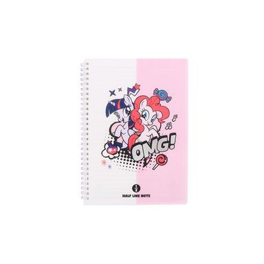Libreta de espiral pasta suave bicolor 17.4x24.6 cm rayas 80 hojas my little pony -  My Little Pony