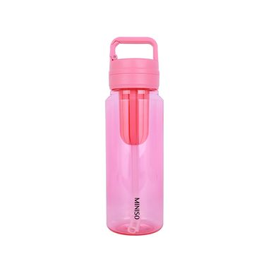 Tomatodo con tapa enroscable sports plástico rosa 850 ml -  Miniso