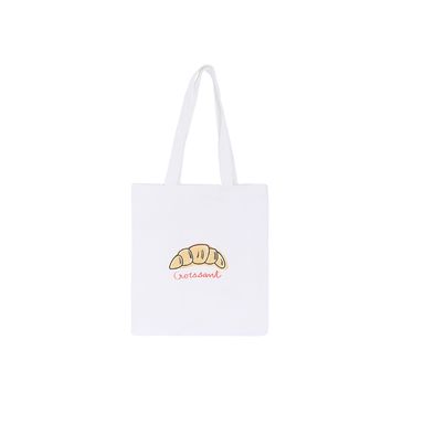 Bolsa de compras con estampado textil blanca 34x38 cm -  Miniso