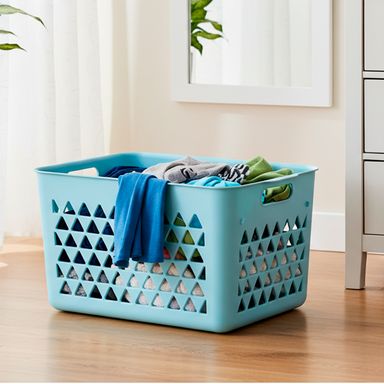 Organizador de plástico de almacenamiento serie macaron grande azul -  Miniso