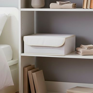 Organizador de tela de 13 compartimentos de lino sintetico beige -  Miniso