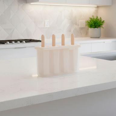 Molde para paletas de helado graceful series de 4 piezas beige -  Miniso