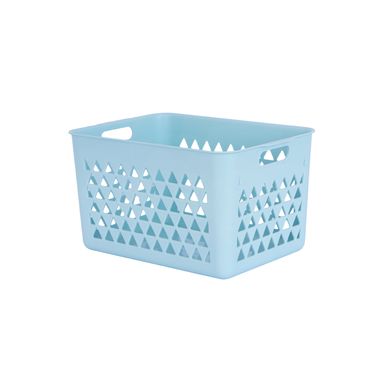 Organizador de plástico de almacenamiento serie macaron grande azul -  Miniso