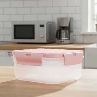Taper para alimentos pequeño con diseño de rombos rosa -  Miniso