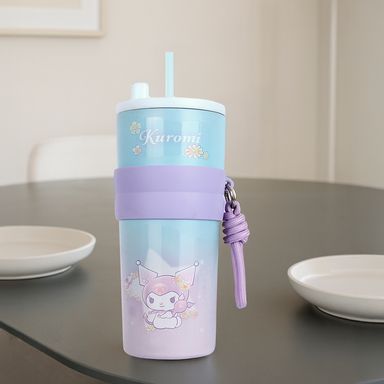 Vaso con tapa y sorbete acero inoxidable azul 750 ml kuromi sanrio -  Sanrio