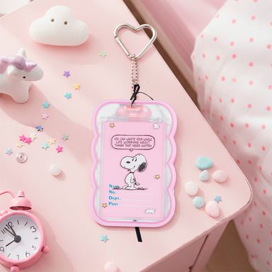 Llavero tipo tarjetero sintético rosa 18 cm snoopy -  Snoopy