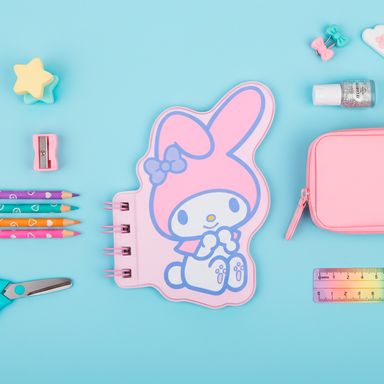 Libreta de espiral pasta suave rosa 12.7x9.3 cm rayas 80 hojas my melody sanrio -  Sanrio