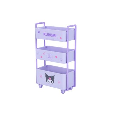 Mini organizador de escritorio tipo carrito sintético morado 4x11x7.5 cm kuromi sanrio -  Sanrio