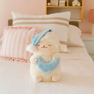 Peluche durmiente felpa blanco 42x22 cm lamb baa -  Miniso