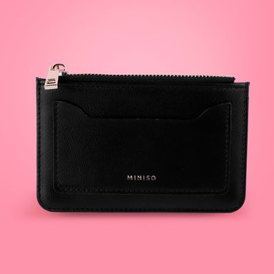 Monedero minimalista sintético negro 13x9x1 cm -  Miniso