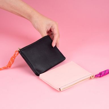 Monedero sintético negro 13x10x1 cm -  Miniso