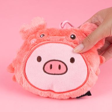 Monedero disfrazada de cangrejo 100% poliéster 14x11x4 cm cerdita gigi -  Mini Family