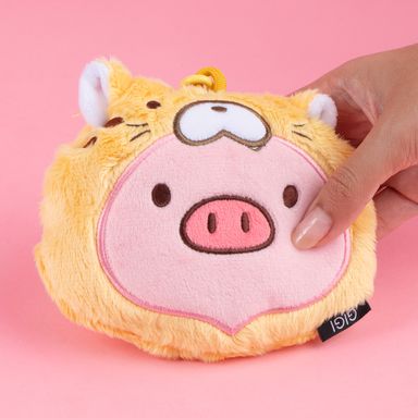 Monedero disfrazada de tigre 100% poliéster 14x11x4 cm cerdita gigi -  Mini Family