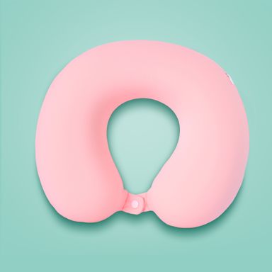 Almohada de viaje minimalista memory foam rosa 30x32 cm -  Miniso