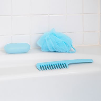 Kit de baño sintético azul 3 piezas -  Miniso