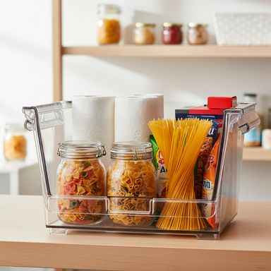 Organizador de escritorio apilable plástico gris 15.2x11.5x9 cm -  Miniso