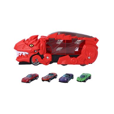 Set vehículos de juguete sintéticos 4 piezas dinosaurio rojo -  Miniso