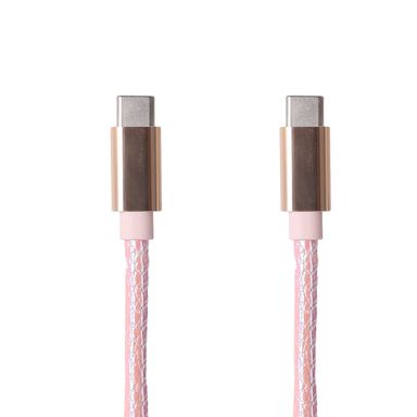 Cable de carga y datos tipo c nailon reforzado rosa 1 m 60 w -  Miniso