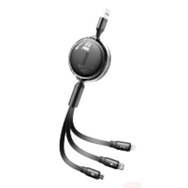 Cable de carga multiconector 3 en 1 sintético negro -  Miniso