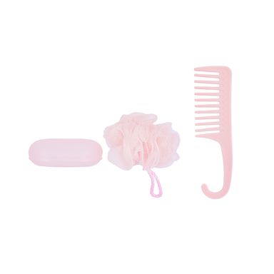 Kit de baño sintético rosa 3 piezas -  Miniso