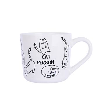 Taza black & white cerámica blanca 450 ml gatitos -  Miniso