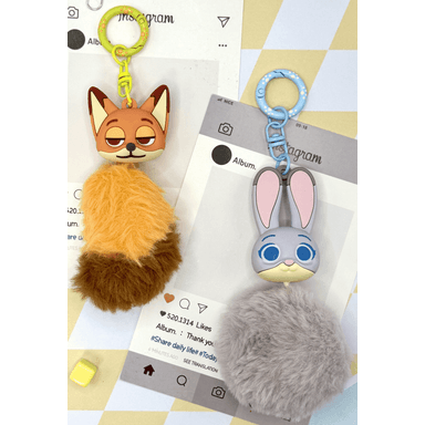 Llavero cola en forma de borla de peluche serie zootopia -  Disney