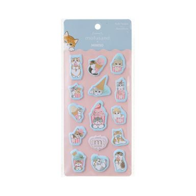 Plantilla de stickers mofusand 15 piezas gatito -  Mofusand
