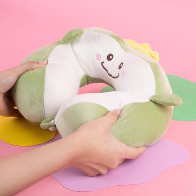 Almohada de viaje ranita textil verde 29x29 cm -  Miniso