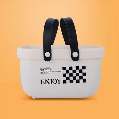 Cesta de almacenamiento plástico blanco 14.5x16x23 cm -  Miniso