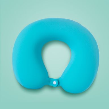Almohada de viaje minimalista memory foam verde aqua 30x32 cm -  Miniso
