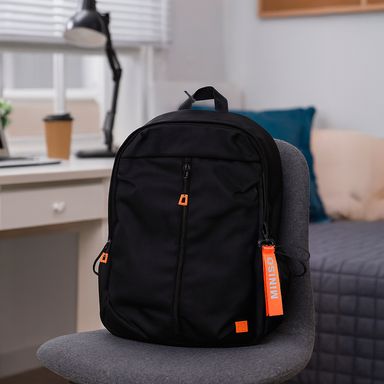 Mochila casual textil negra 29x12x42 cm -  Miniso