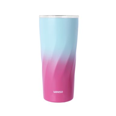 Vaso térmico acero inoxidable azul & rosa 600 ml -  Miniso