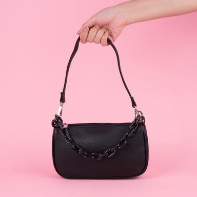 Bolso de hombro sintético negro 24x6x14 cm -  Miniso