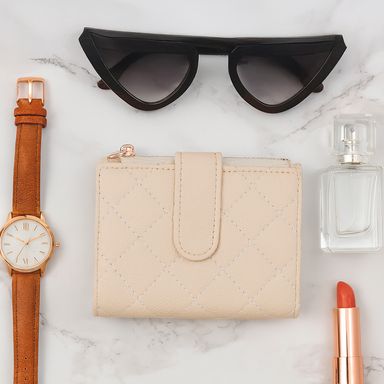 Cartera para mujer sintética beige 13x9x2 cm -  Miniso