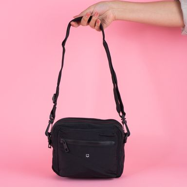 Bolso crossbody careculture textil negro 20x17x5 cm -  Miniso