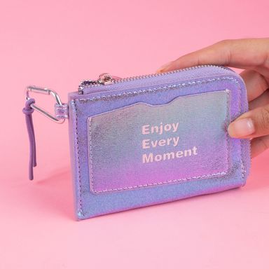 Monedero estampado tipográfico textil morado -  Miniso