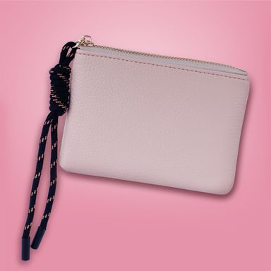 Monedero con correa sintético beige 13x10x1 cm -  Miniso