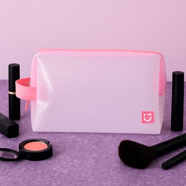 Cosmetiquera diseño con patrón sintética rosa 22x16x8 cm -  Miniso